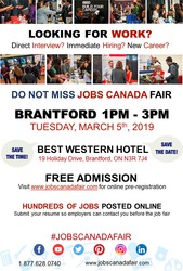 FREE: Brantford Job Fair– March 5th,  2019